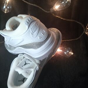 Nike Jordan Womans White and Silver Sneakers